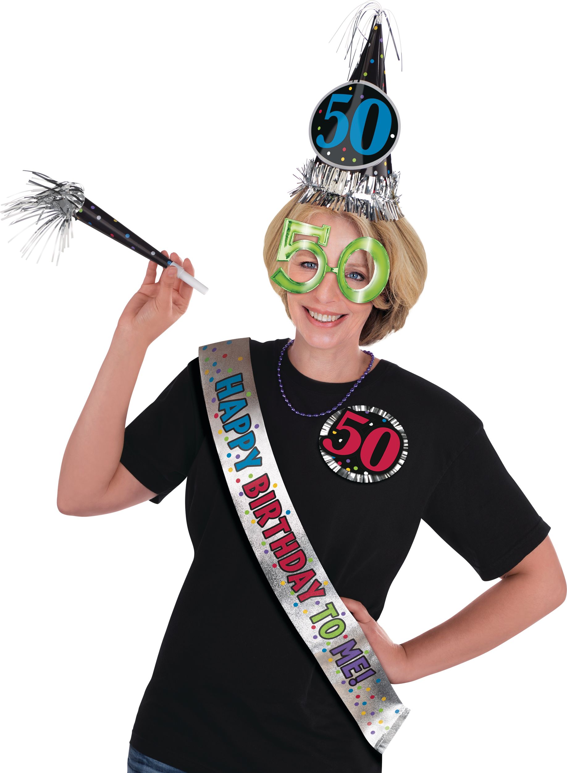 50th Birthday Accessory Kit, 6-pcs Front_Angled_Left