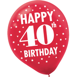 Here's to 40 Birthday Balloons, 15-pk Front_Flat