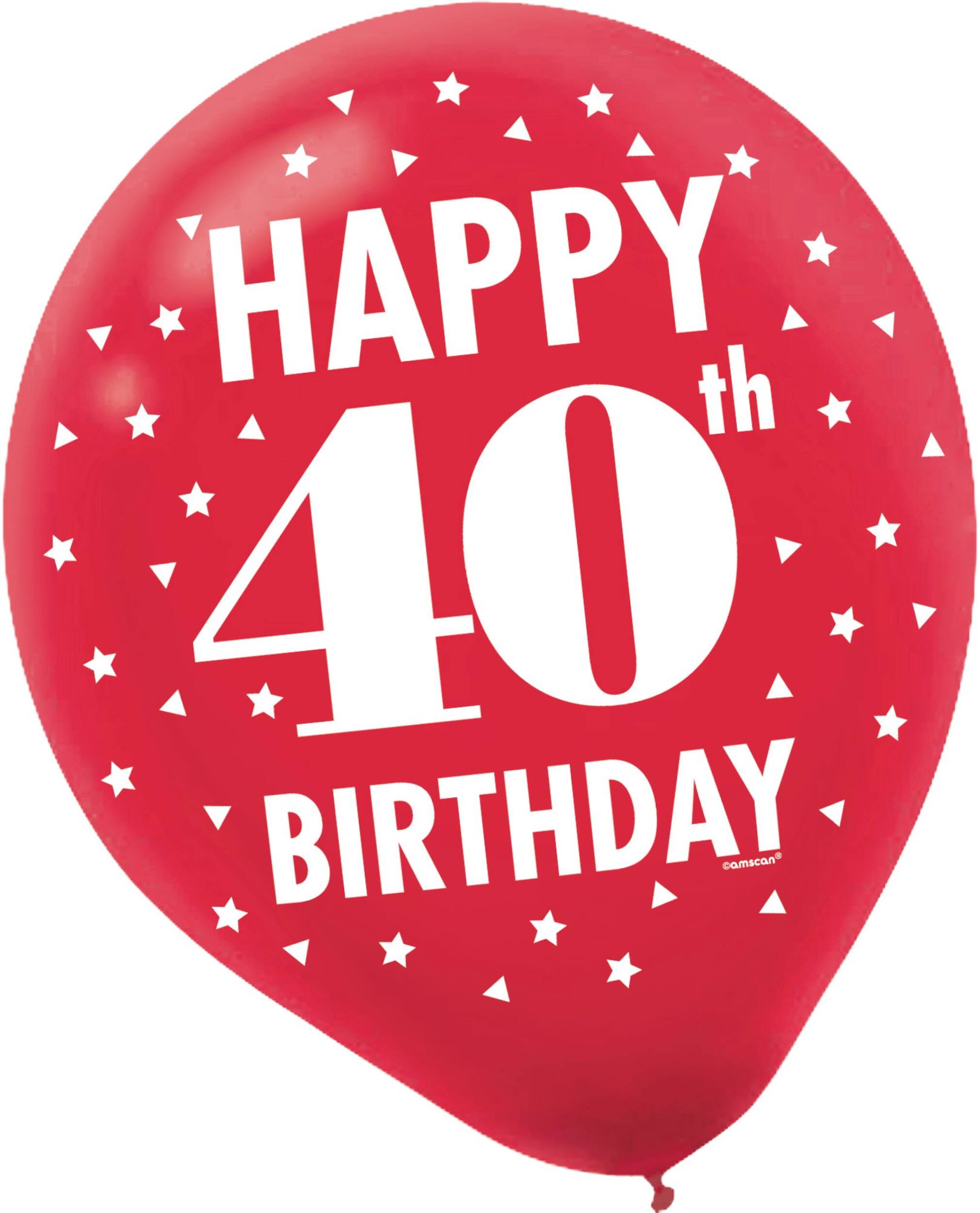 Here's to 40 Birthday Balloons, 15-pk Front_Flat