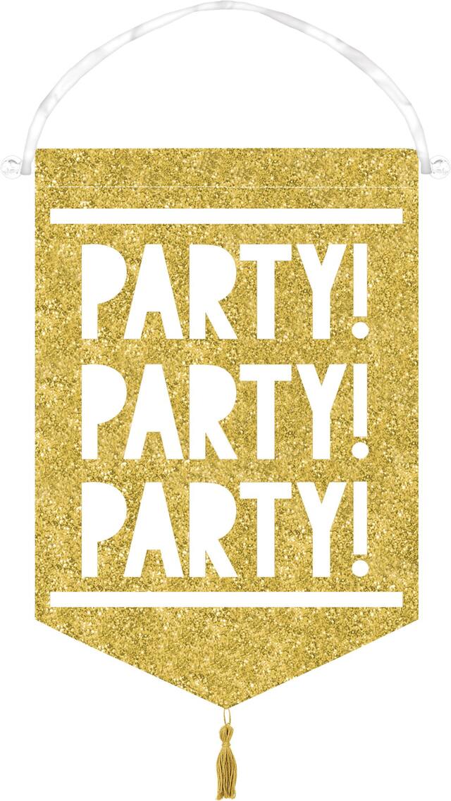 Glitter Gold Canvas Sign of the Times Party Sign Front_Flat