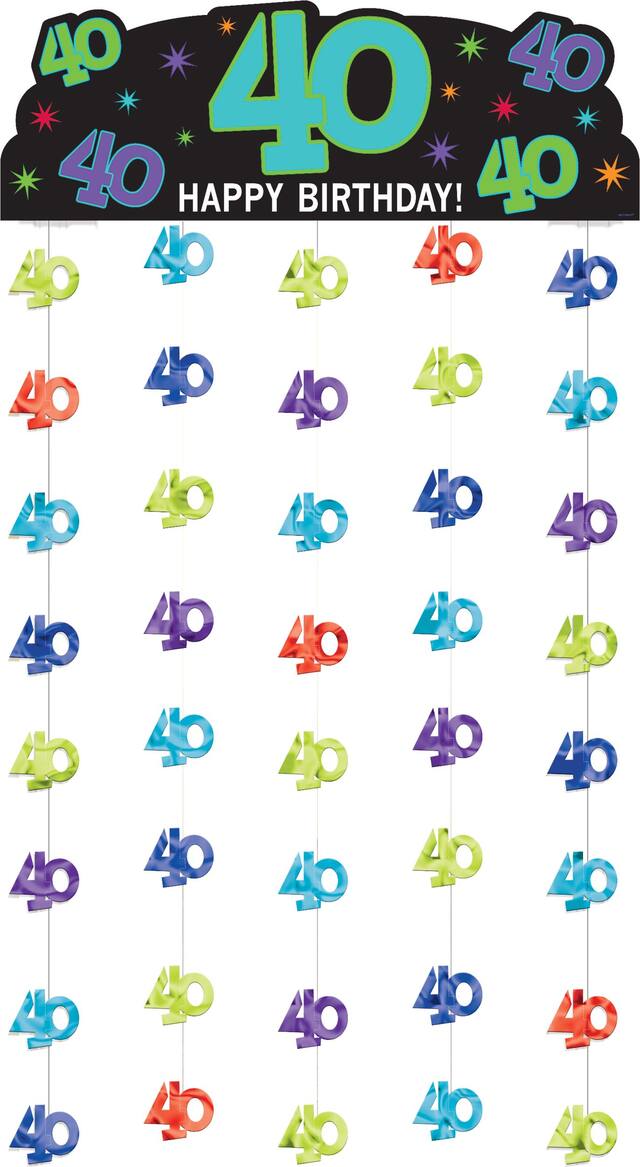 The Party Continues 40th Birthday Doorway Curtain Front_Flat