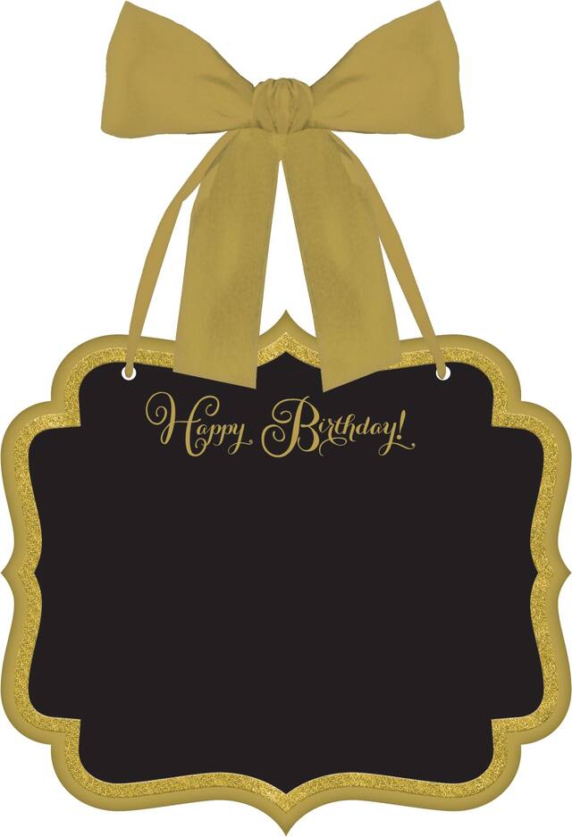 Glitter Gold Birthday Chalkboard Sign Front_Flat