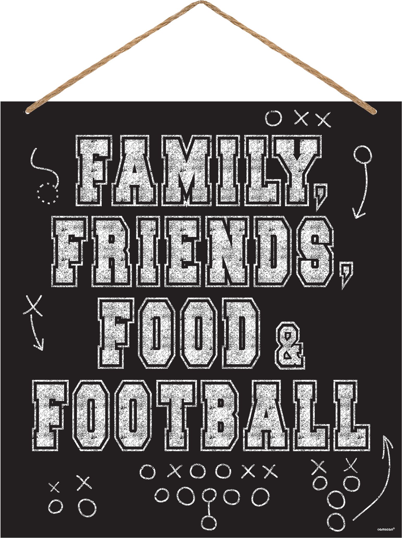 Family, Friends, Food Football Sign Front_Flat