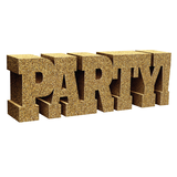 Glitter Gold Party Sign Front_Angled_Right