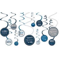 Vintage Happy Birthday Swirl Decorations, 12-pc Front_Flat