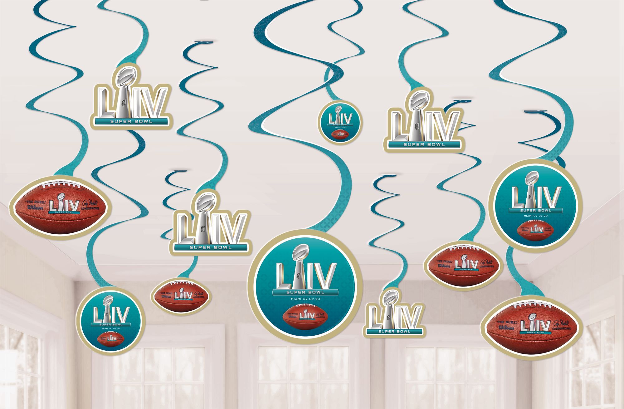 Super Bowl Swirl Decorations, 12-pcs Front_Flat