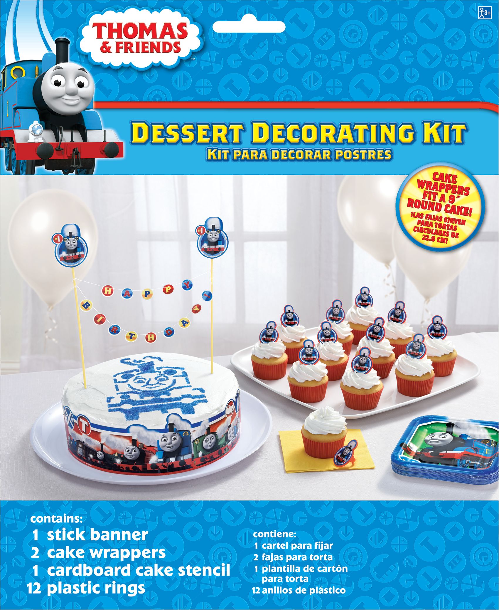 Thomas the Tank Engine Birthday Party Dessert Decorating Kit for 12 Front_Flat
