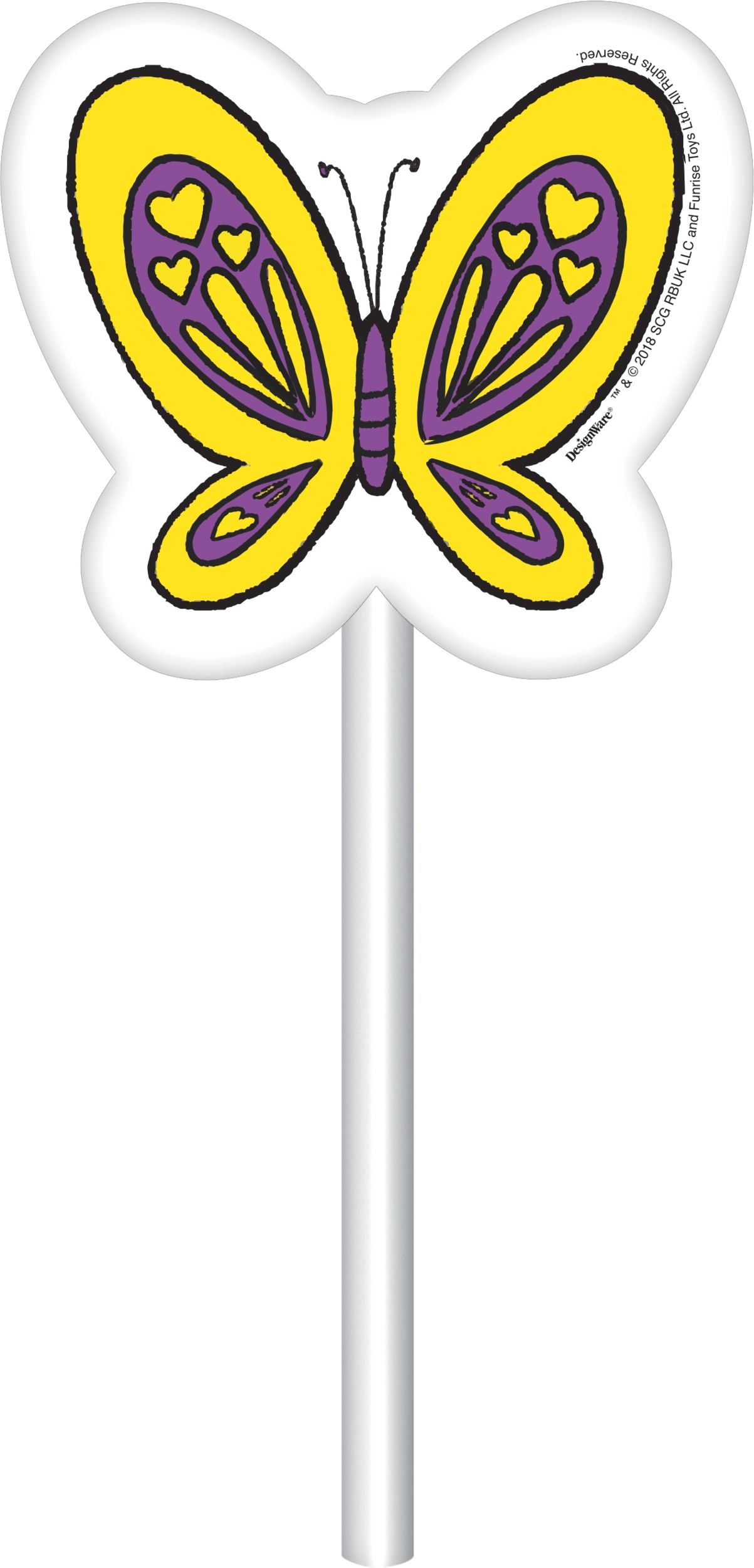 Rainbow Butterfly Unicorn Kitty Cake Toppers, 12-pc Front_Flat