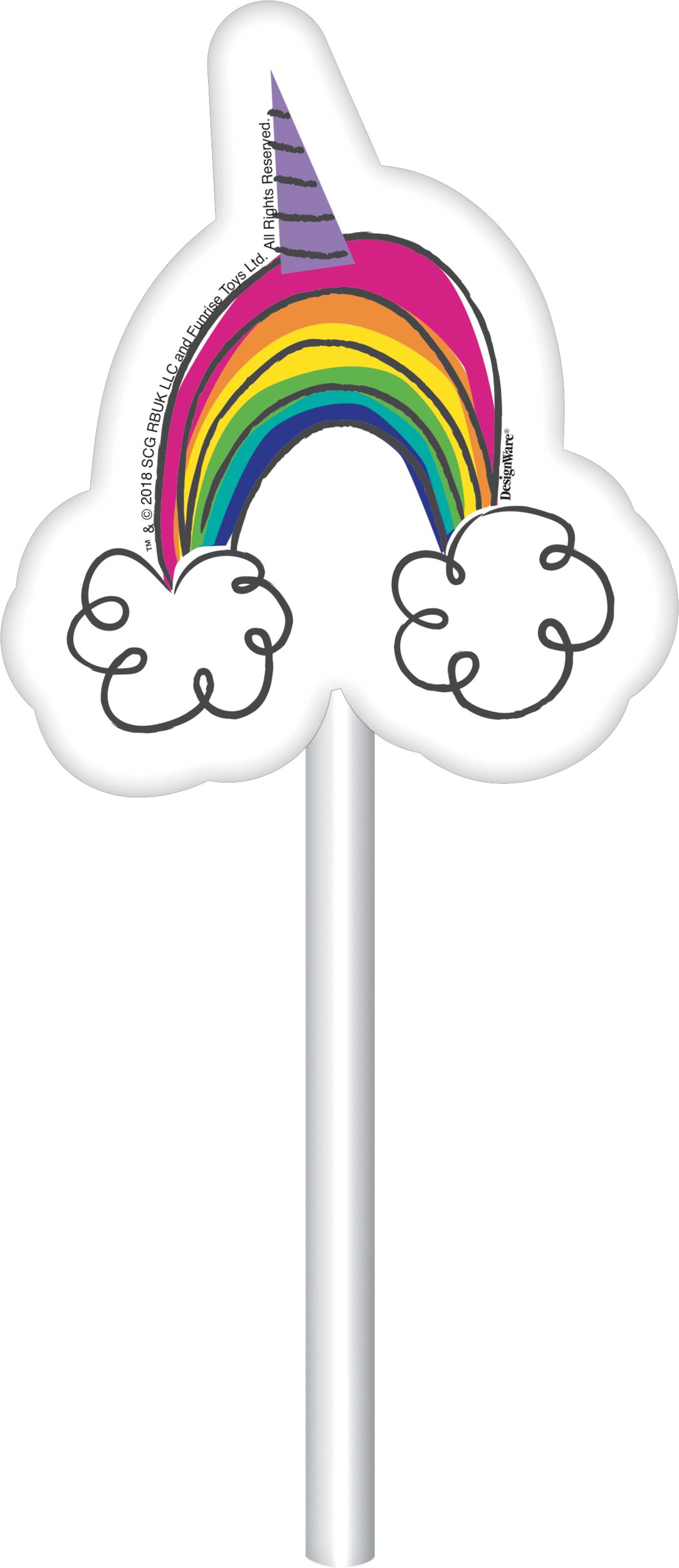 Rainbow Butterfly Unicorn Kitty Cake Toppers, 12-pc Front_Flat