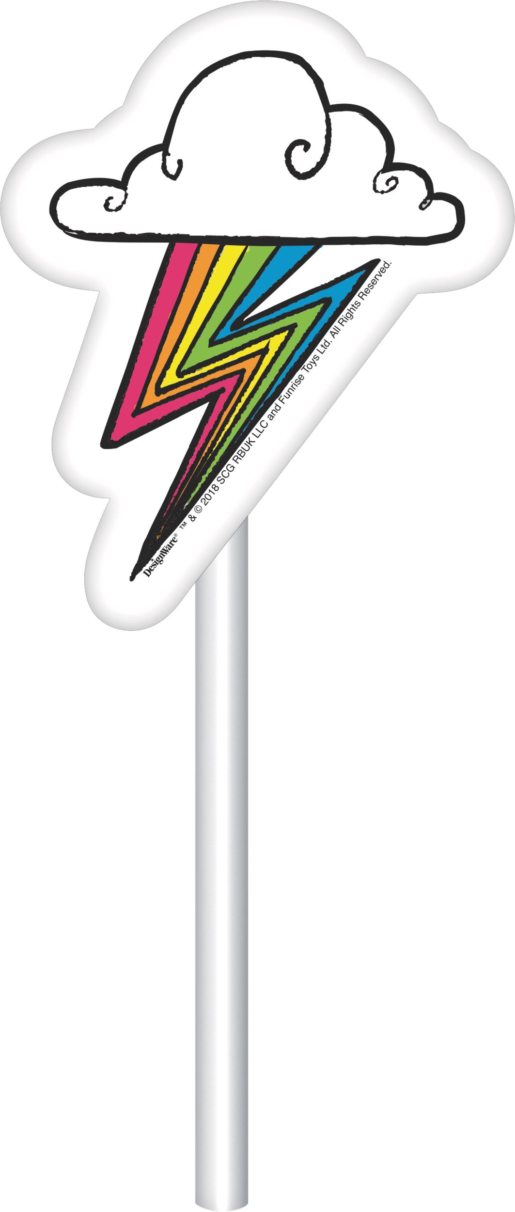 Rainbow Butterfly Unicorn Kitty Cake Toppers, 12-pc Front_Flat