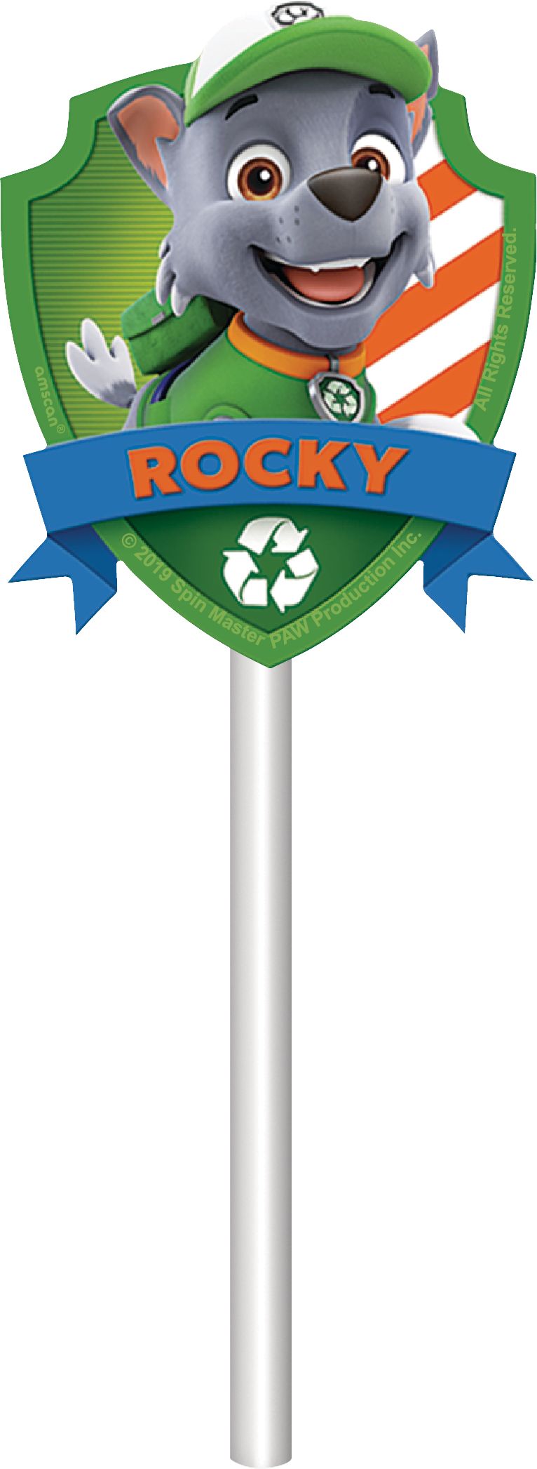 Nickelodeon PAW Patrol Chase/Marshall/Rocky/Skye Cake Treat Toppers, Multi-Coloured, 12-in, 6-pk, for Birthday Party Front_Flat