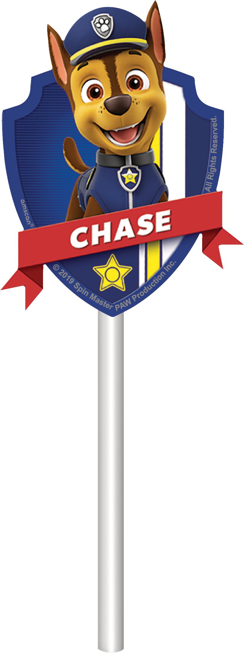 Nickelodeon PAW Patrol Chase/Marshall/Rocky/Skye Cake Treat Toppers, Multi-Coloured, 12-in, 6-pk, for Birthday Party Front_Flat