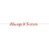 Banderole à lettres Always and Forever, or rose Front_Flat