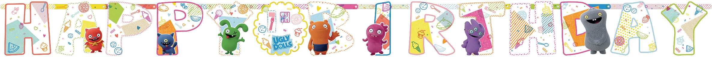 UglyDolls Birthday Party Banner Decoration Kit Front_Flat