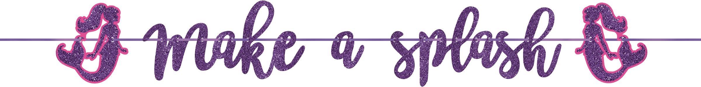 Glitter Mermaid Barbie Birthday Party Banner Decoration, 12-ft Front_Flat
