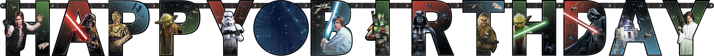 Star Wars Jumbo Add-An-Age Birthday Party Banner Decoration, 10-ft Front_Flat