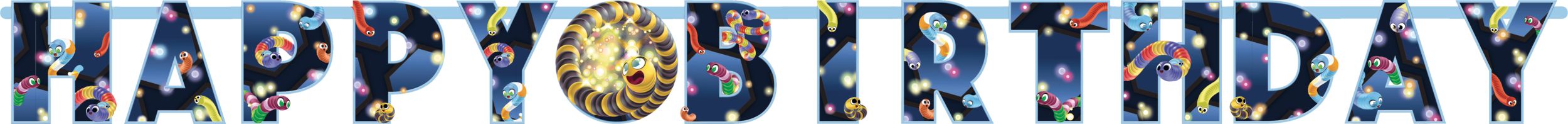 Slither.io Birthday Party Banner Decoration Kit, 10-ft Front_Flat