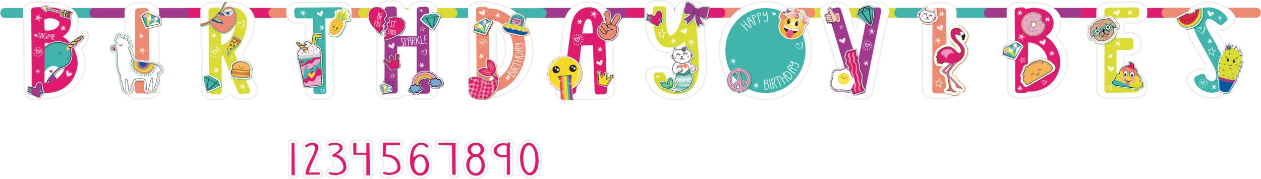 Selfie Celebration Jumbo Add-An-Age Birthday Party Banner, 10.5-ft Front_Flat