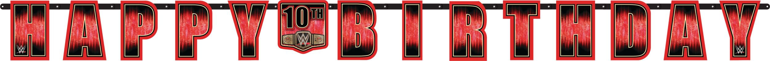 WWE Jumbo Add-An-Age Letter Birthday Party Banner Decoration, 10-ft Front_Flat