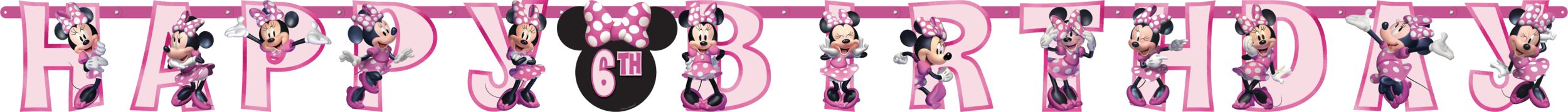 Banderole d'anniversaire à personnaliser Minnie Mouse Forever, paq. 2 Front_Flat