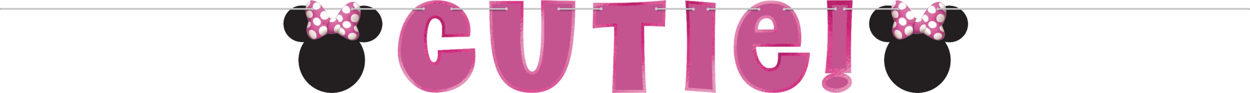 Banderole d'anniversaire à personnaliser Minnie Mouse Forever, paq. 2 Front_Flat