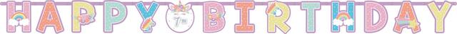 Jumbo Unicorn Happy Birthday Party Banner Kit, 10-ft Front_Flat
