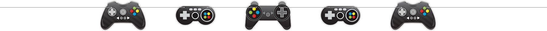 Banderole à lettres avec mini bannière pour fête d'anniversaire, jeu vidéo Level Up Front_Flat