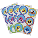 Baby Shark Sticker Variety Pack, Multi-Coloured, 4 Sheets, 24-pk, for Arts & Crafts/Birthday Favour Front_Flat