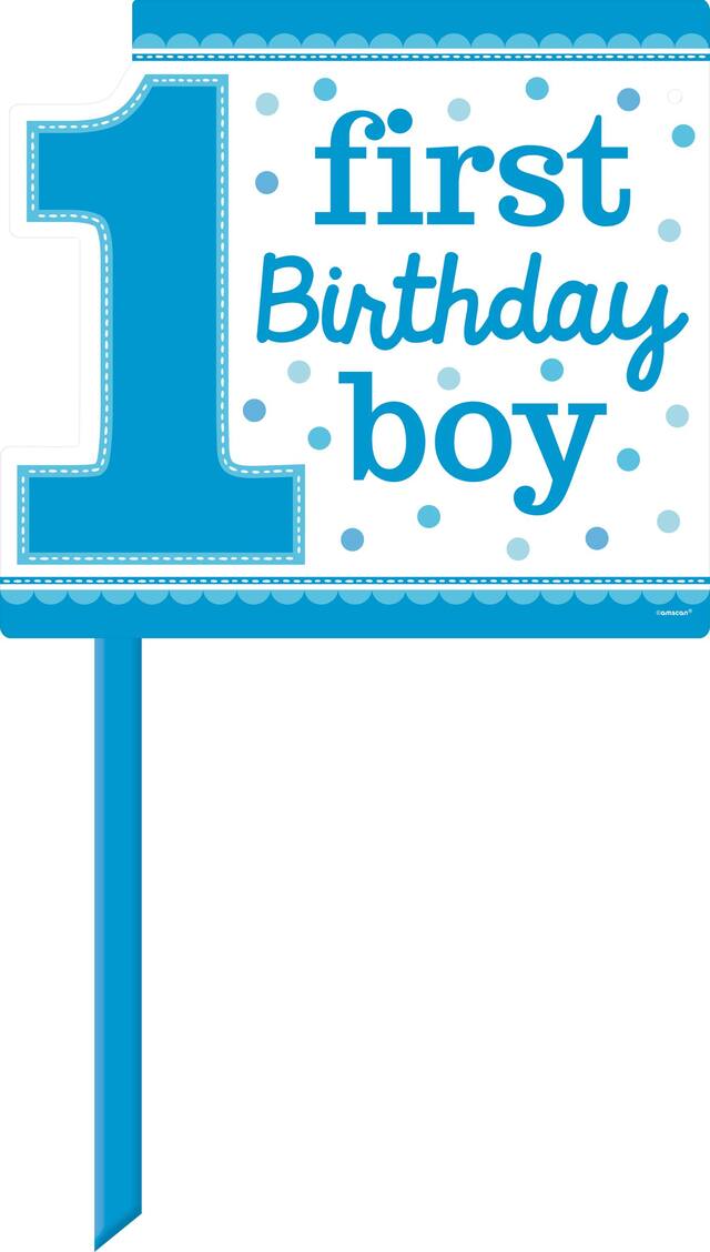 Blue Boy 1st Birthday Yard Sign Front_Flat