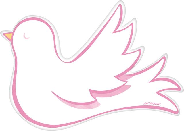 Découpes première communion, rose et argent, paq. 12 Front_Flat