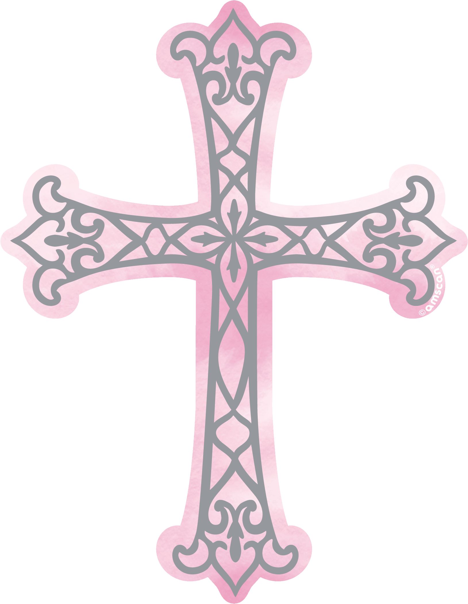 Pink and Silver First Communion Cutouts, 12-pc Front_Flat