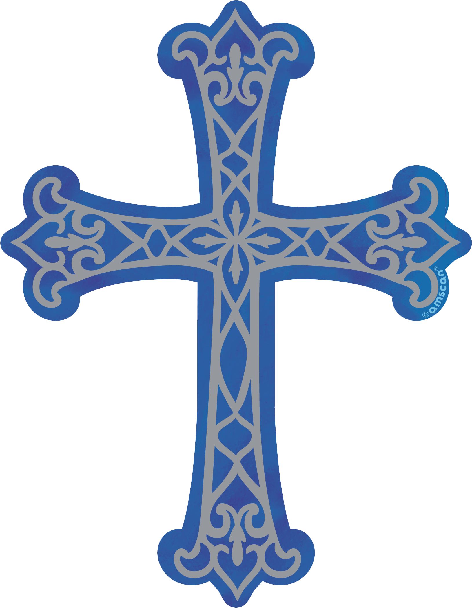 Blue and Silver First Communion Cutouts, 12-pc Front_Flat