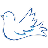 Découpes première communion, bleu et argent, paq. 12 Front_Flat