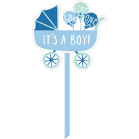 Affiche de pelouse Poussette Fête prénatale, C'est un garçon