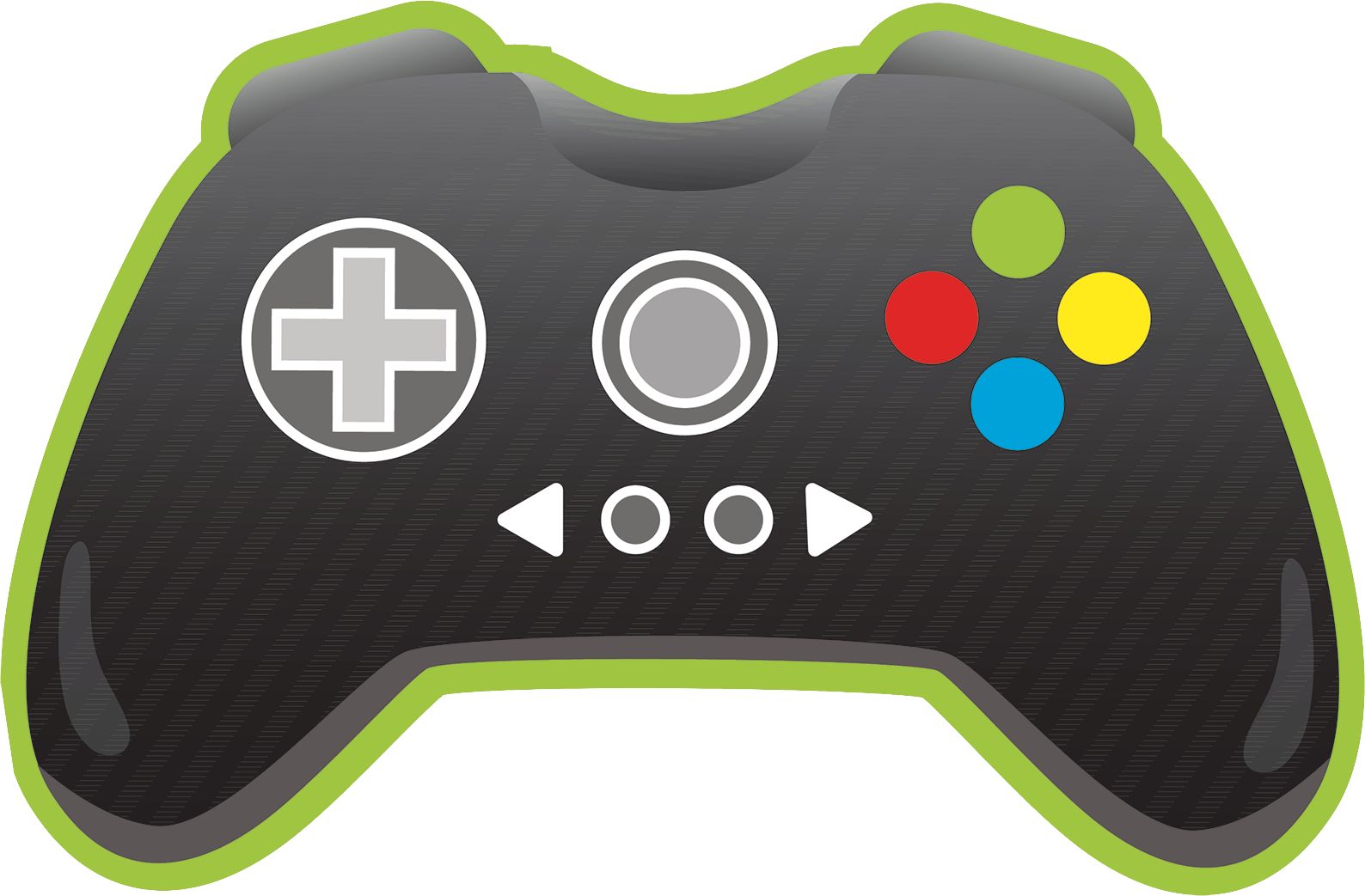 Level Up "Game On" Game Controller Table & Wall Cutout Decorations, Green/Black, 11-in, 12-pk, for Birthday Party Front_Flat