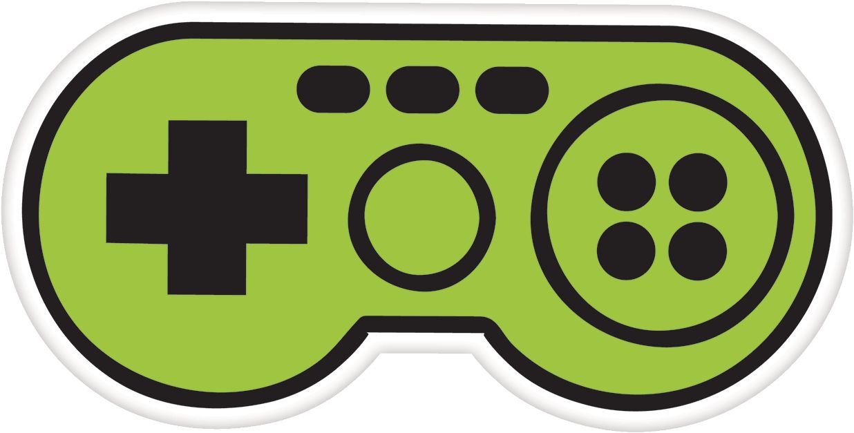 Level Up "Game On" Game Controller Table & Wall Cutout Decorations, Green/Black, 11-in, 12-pk, for Birthday Party Front_Flat