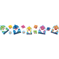 Baby Shark Table & Wall Cutout Decorations, Multi-Coloured, 13-in, 12-pk, for Birthday Party