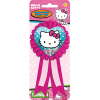 Hello Kitty Rainbow Birthday Party Award Ribbon, Pink Front_Flat