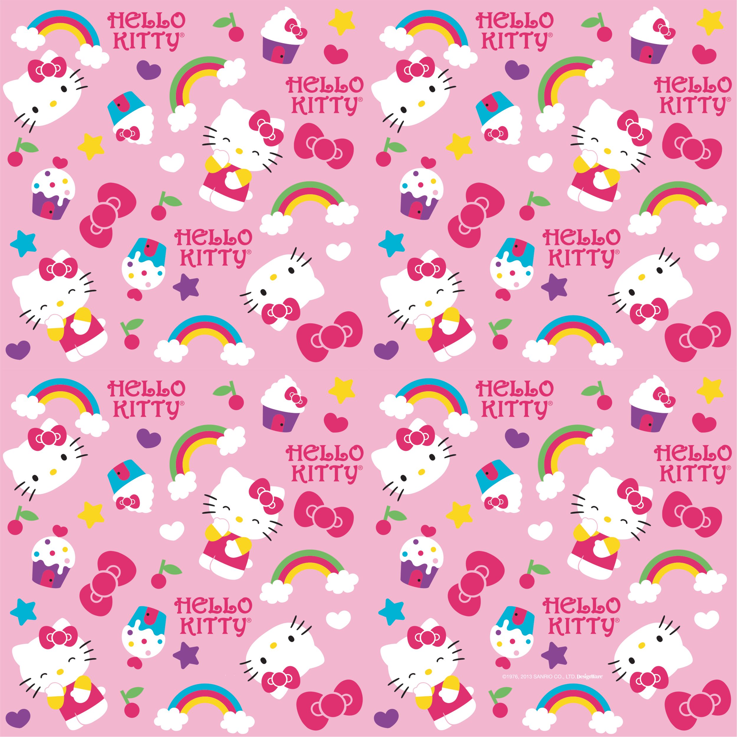 Hello Kitty Rainbow Gift Wrap, 8-ft CloseUp