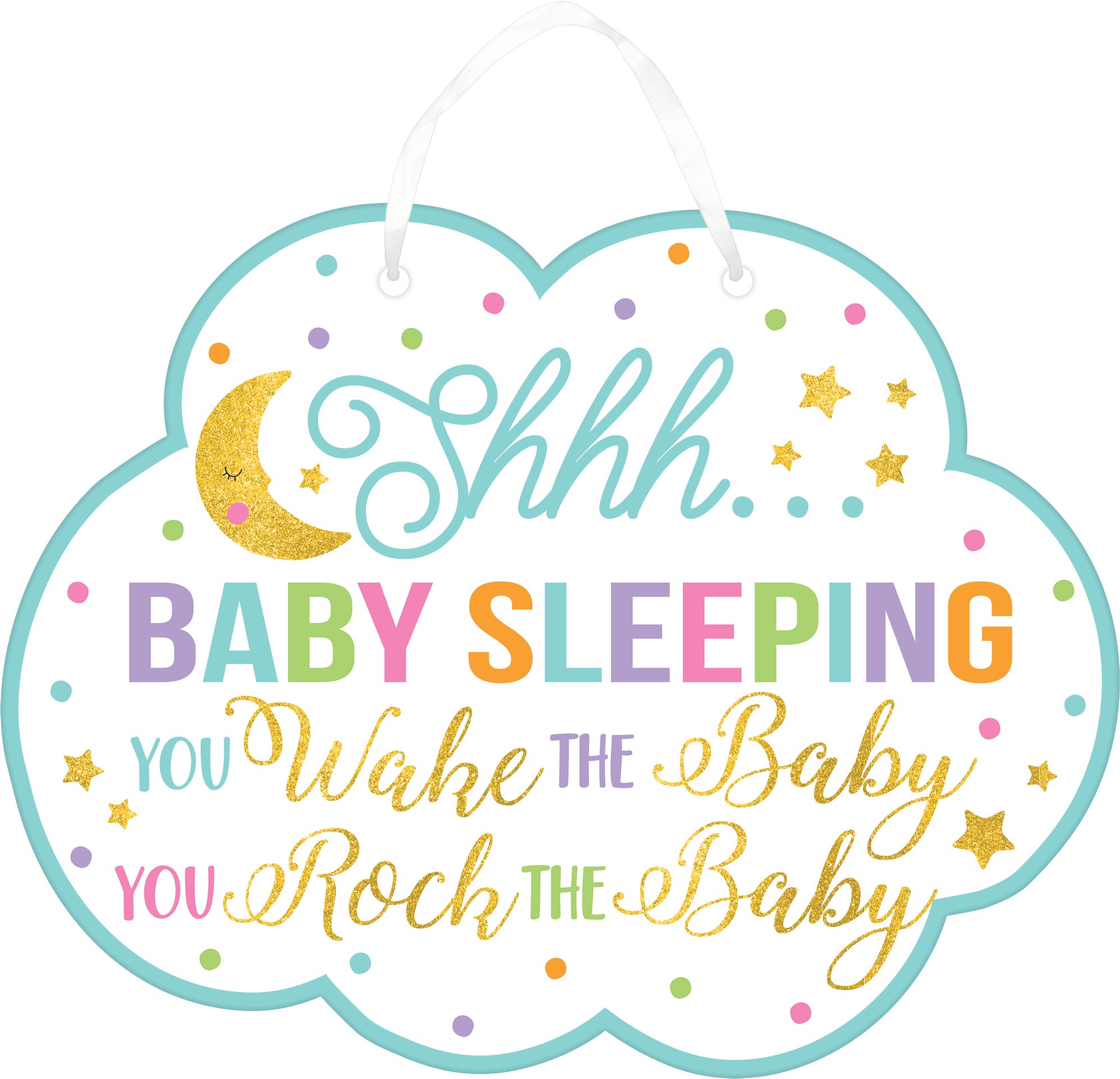 Affiche scintillante Fête pour bébé Front_Flat