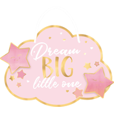 Affiche Dream Big Little One, rose et or métallique Front_Flat