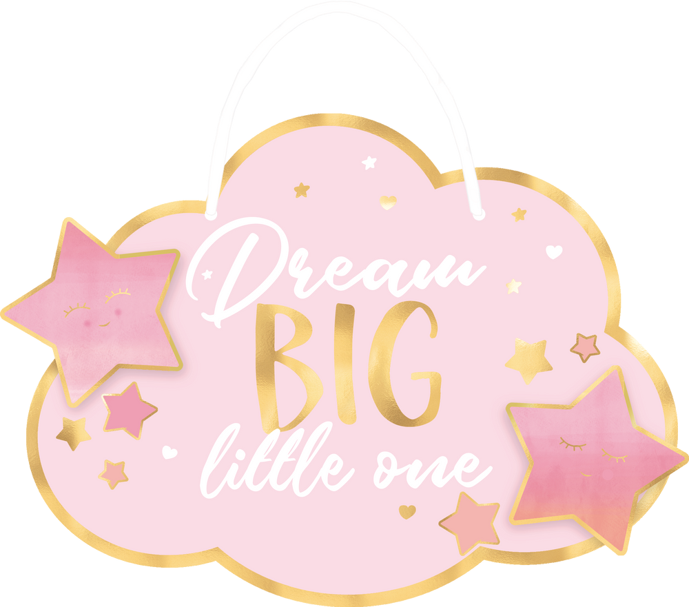 Metallic Gold and Pink Dream Big Little One Sign Canadian Tire