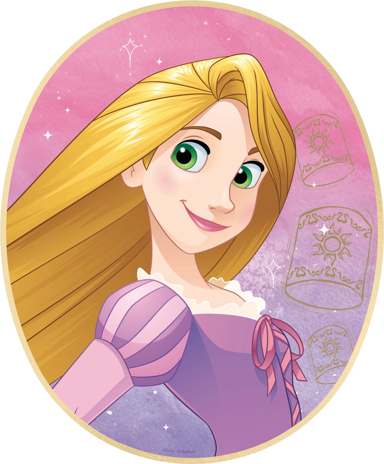 Portrait scintillant pour fête d'anniversaire Princesse Il était une fois Disney, paq. 9 Front_Flat