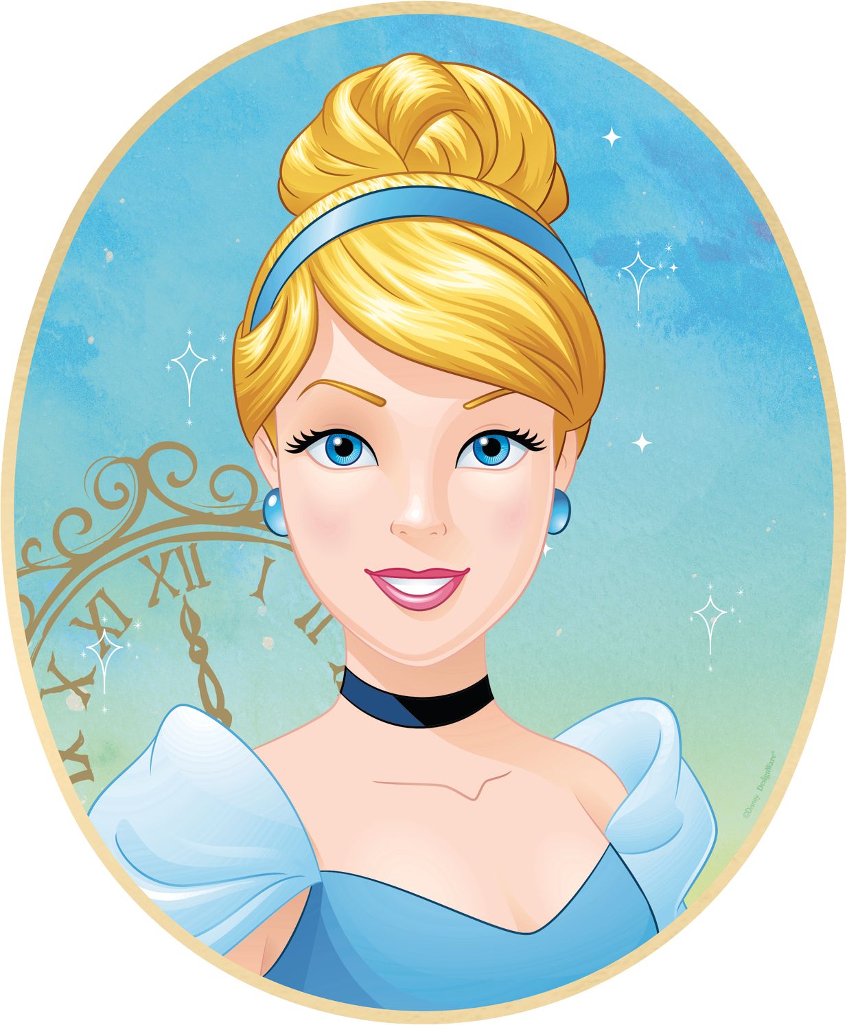 Portrait scintillant pour fête d'anniversaire Princesse Il était une fois Disney, paq. 9 Front_Flat