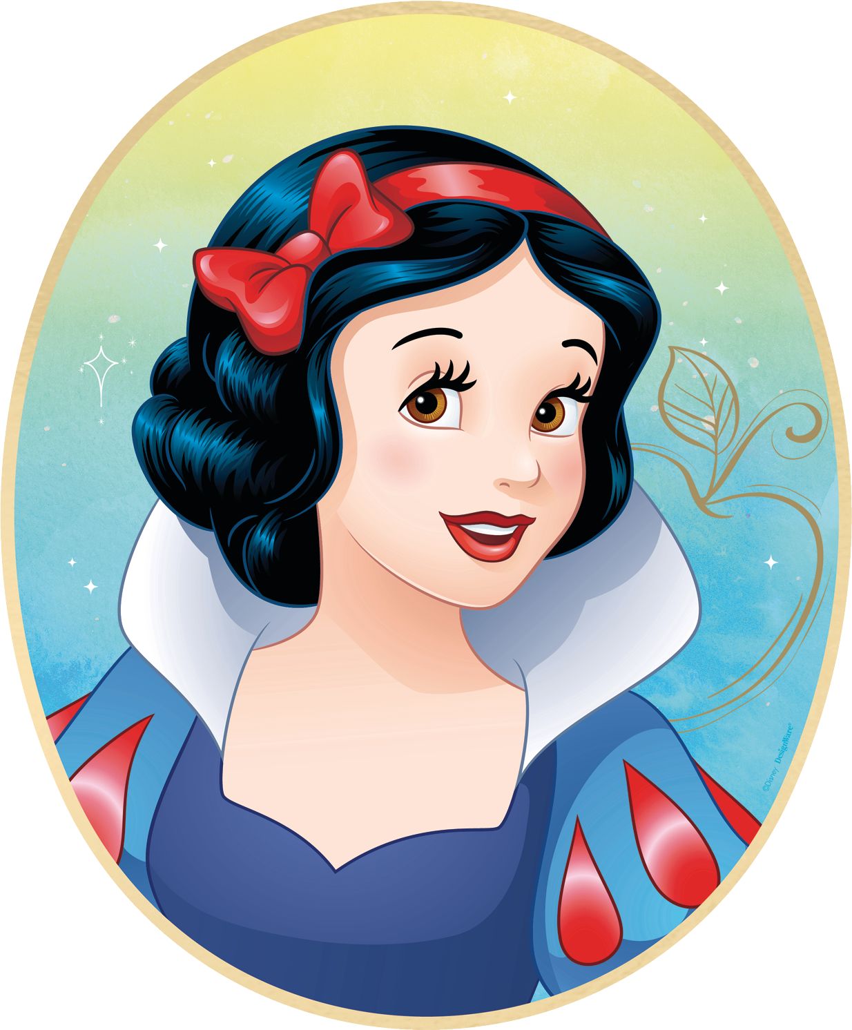 Portrait scintillant pour fête d'anniversaire Princesse Il était une fois Disney, paq. 9 Front_Flat