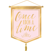 Affiche en toile Il était une fois Disney, rose/or Front_Flat