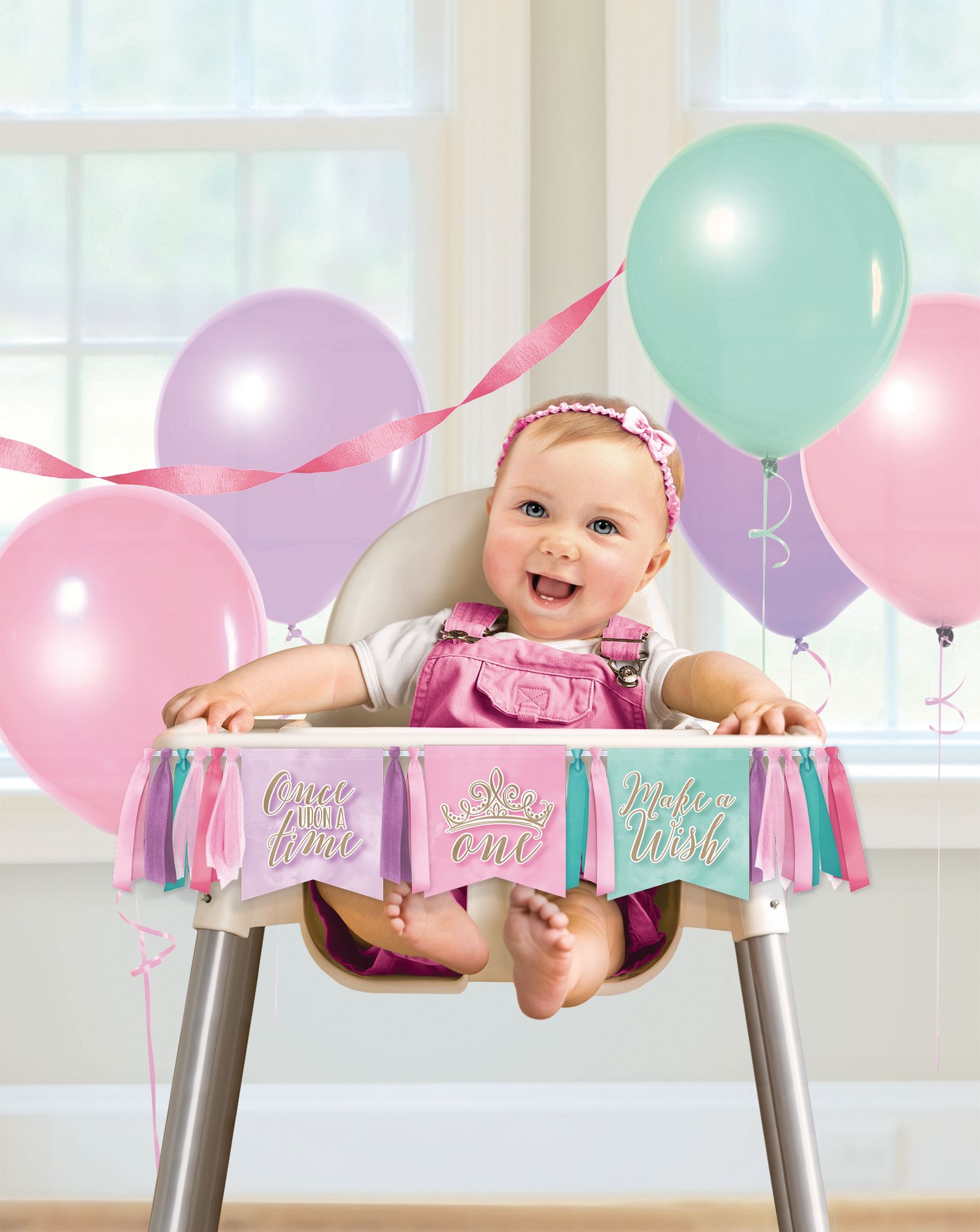 Bannière De Chaise Haute En Premier D'anniversaire Bébé