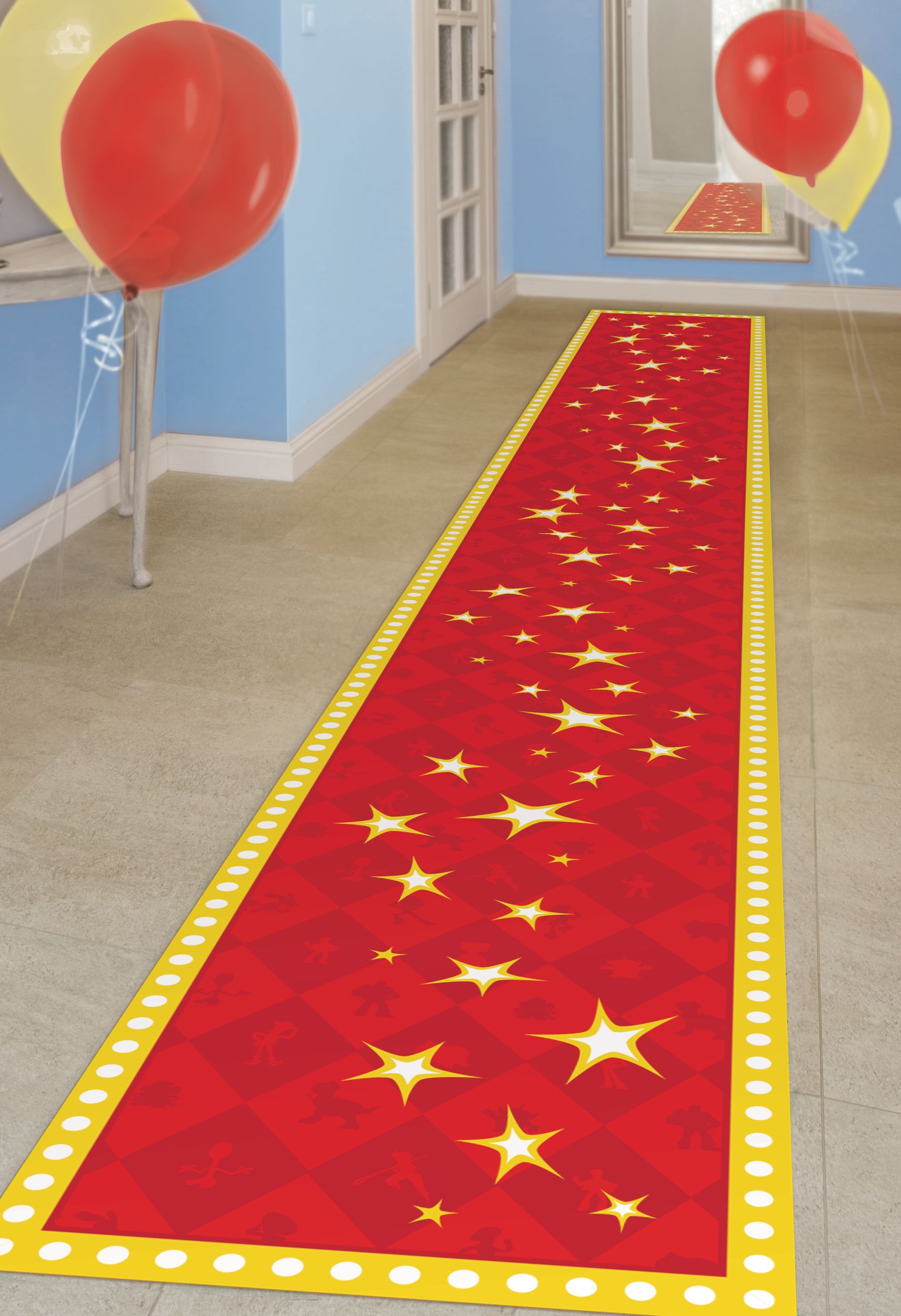 Toy Story 4 Fabric Floor Runner, Red with Yellow Stars, 2-ft x 10-ft Composite_or_Mixed