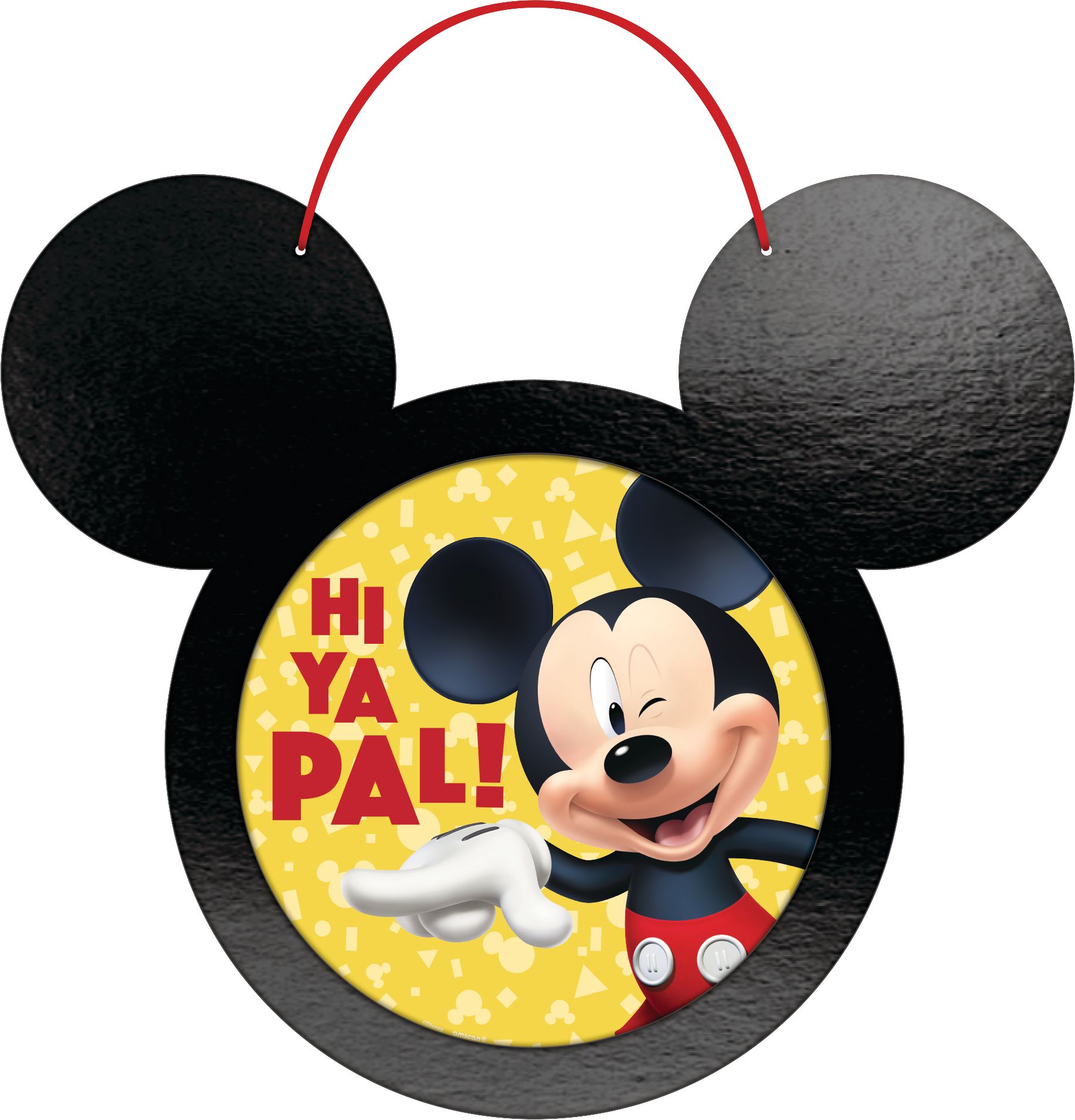Disney Mickey Mouse Table & Wall Cutout Decorations, Red/Yellow, 12-in, 5-pk, for Birthday Party Front_Flat