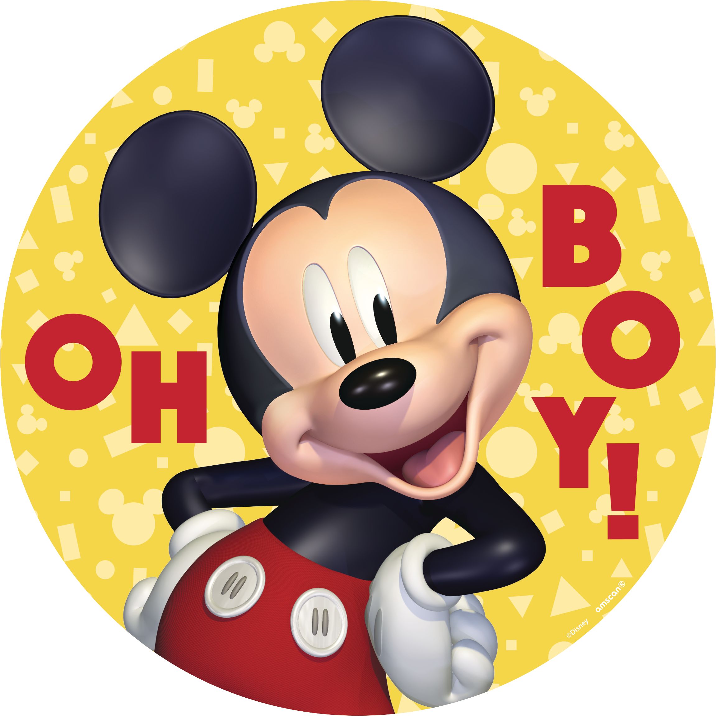 Disney Mickey Mouse Table & Wall Cutout Decorations, Red/Yellow, 12-in, 5-pk, for Birthday Party Front_Flat